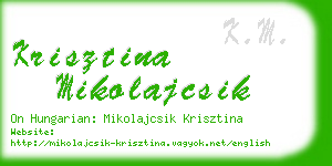 krisztina mikolajcsik business card